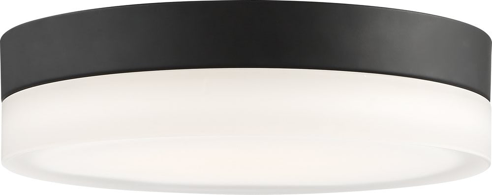 14W Pi 1 Light LED Flush Mount Ceiling Light Fixture in Black - Perfect for Bedroom, Kitchen, Hallway and Office Lighting