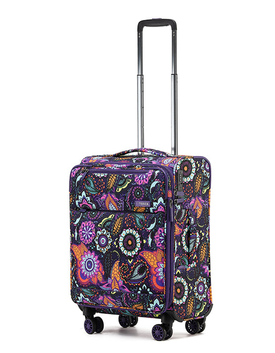 Tosca SO LITE AIR5055 55cm Lightweight Cabin Spinner Luggage with Paisley Design - Perfect for Air Travel & Weekend Getaways