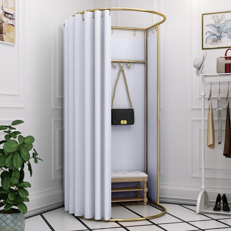Portable Changing Room with Blackout Curtain - Wall Mounted Dressing Room for Clothing Stores, Fitting Booth, Temporary Locker Room | Perfect for Retail Stores, Home Try-Ons & Event Pop-Ups