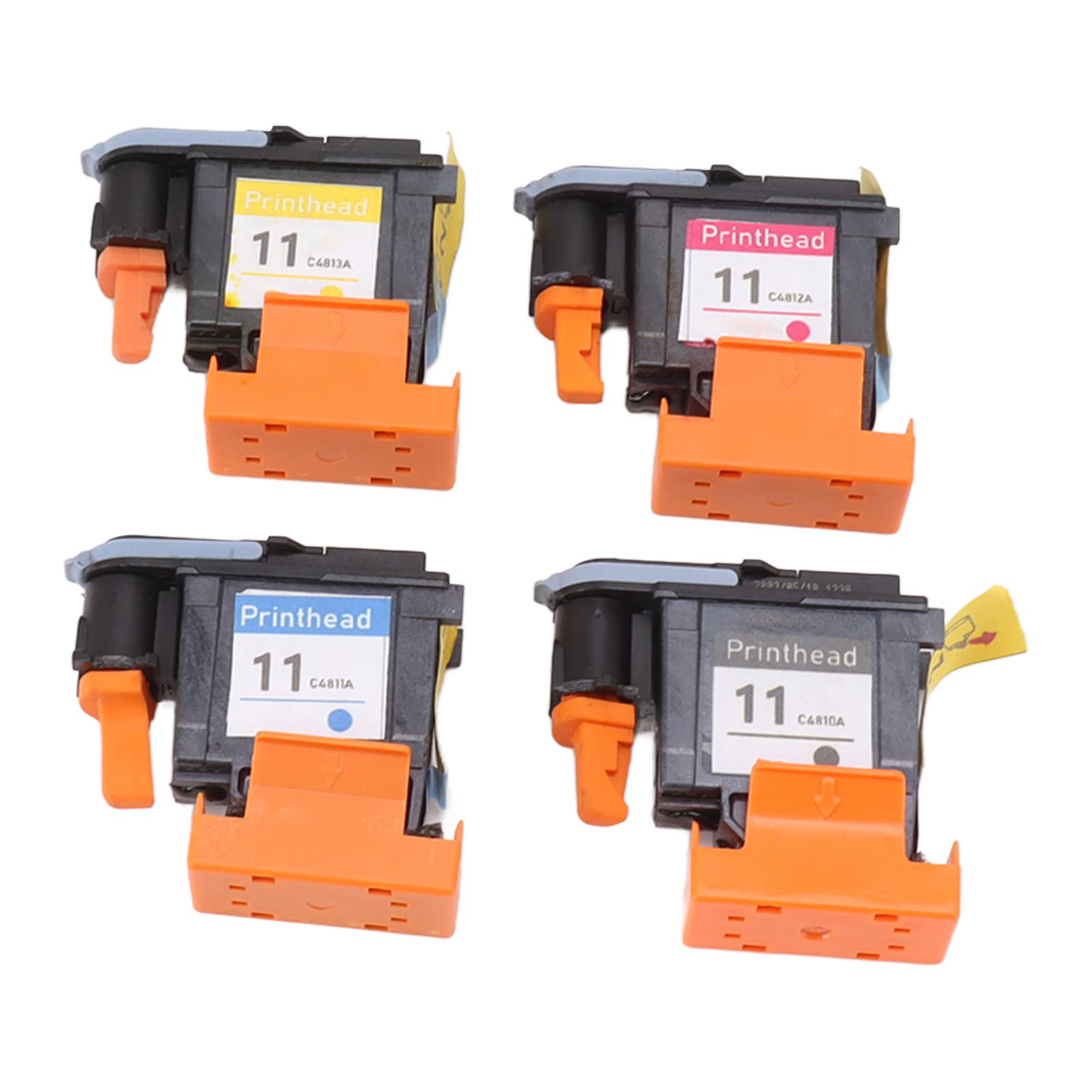 4-Pack HP Designjet Printhead Replacement - Magenta, Black, Cyan, Yellow for HP Designjet 100/110/111/500/510/800/813/850 - Compatible with HP 11 Printhead - Ideal for Large Format Printing, CAD Drawings & Photo Printing