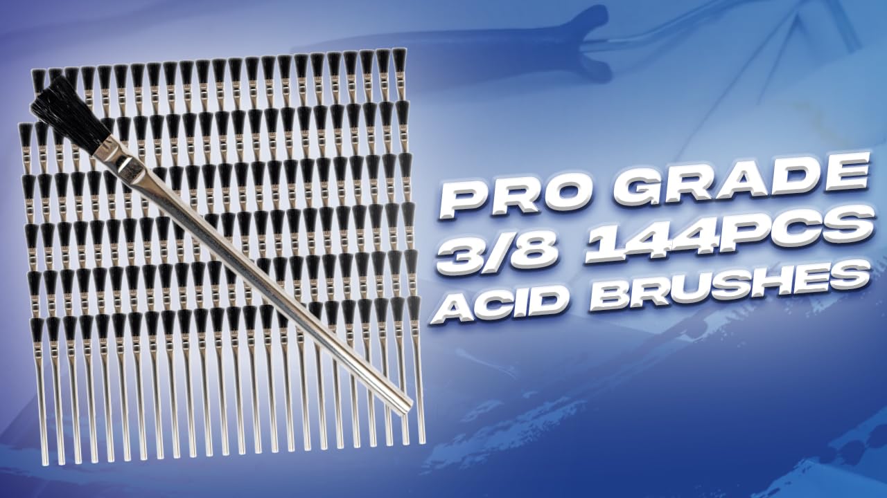 Professional Acid Brushes - 144 Pack 3/8
