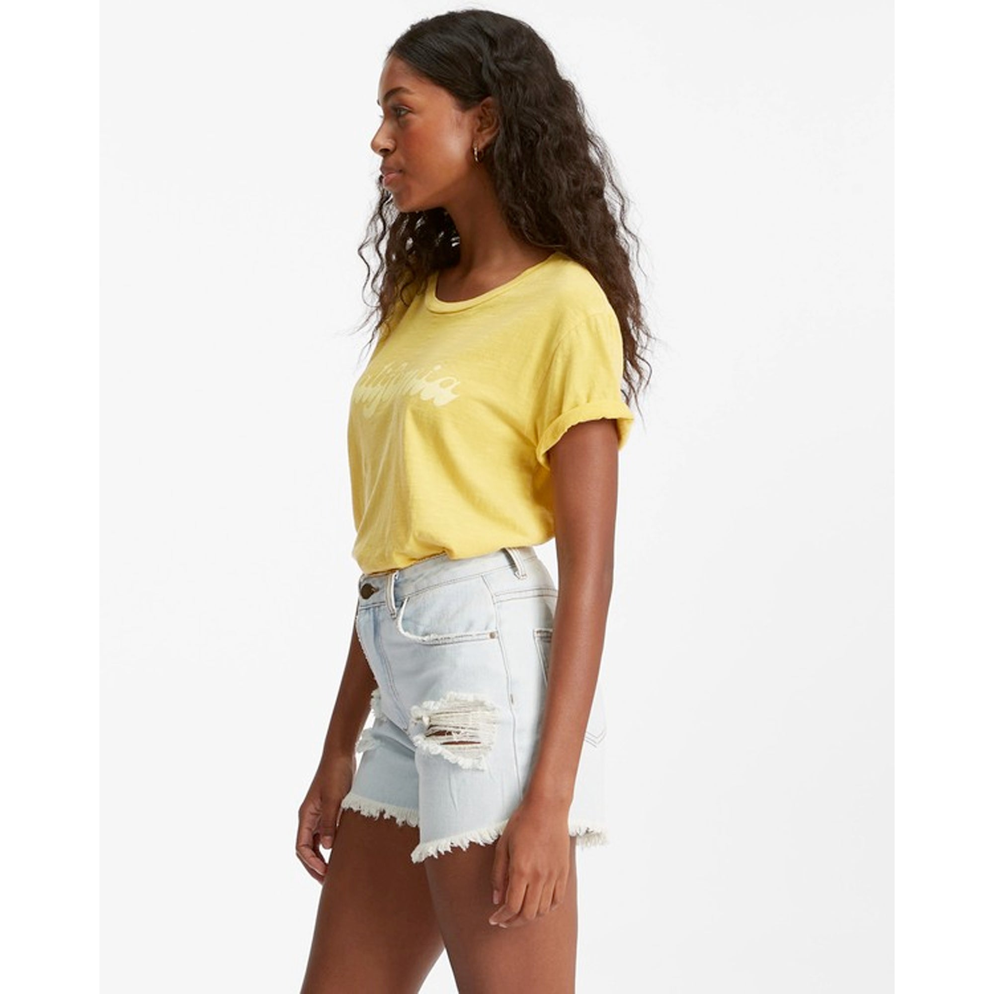 Billabong How Bout That Women's Denim Shorts - Rain Drop Wash | High Waisted Distressed Denim Shorts for Women | Perfect for Summer, Beach & Casual Outings