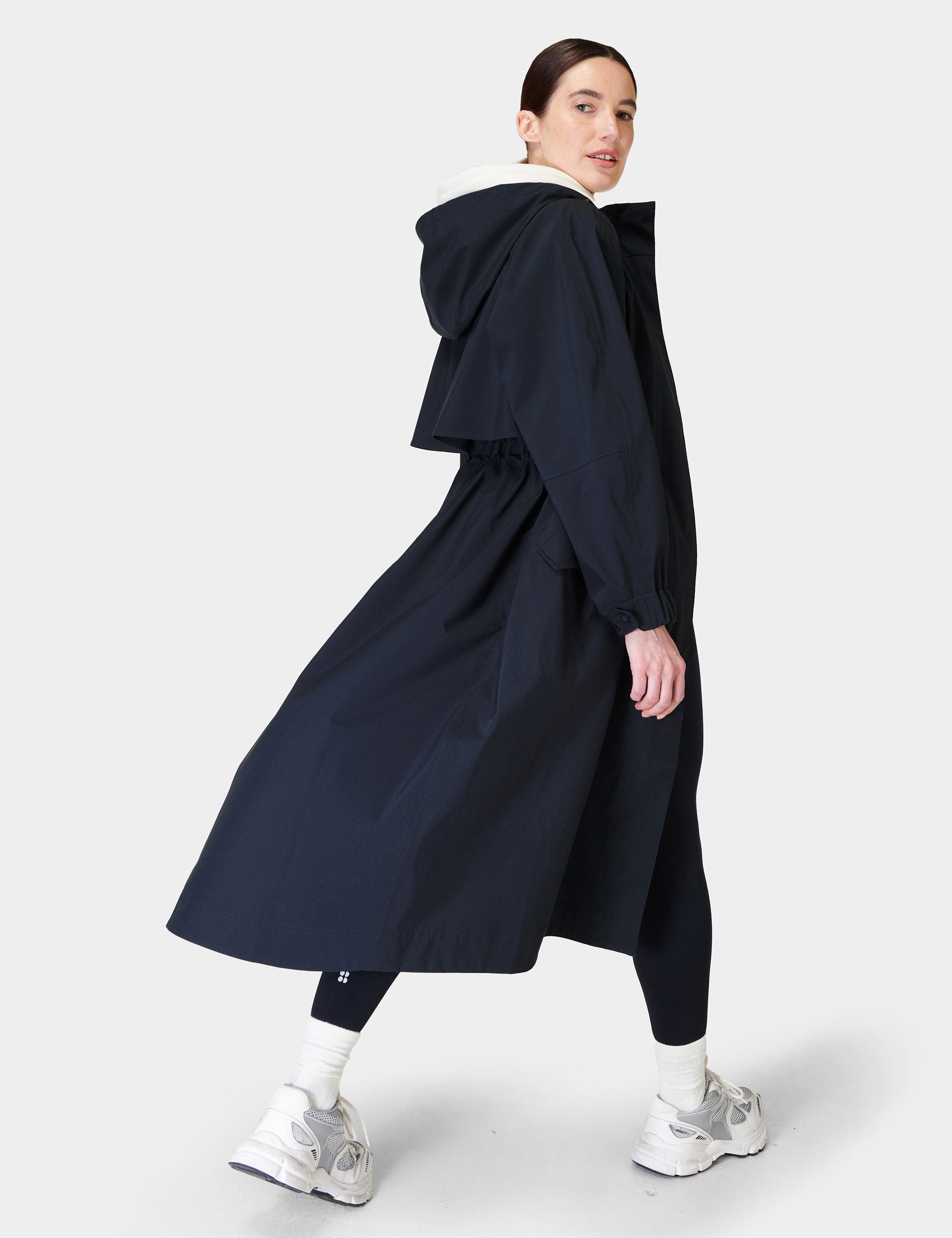 Motion Longline Parka Coat - French Navy Blue Waterproof Windbreaker for Women | Outdoor Hiking, Travel & Winter Fashion