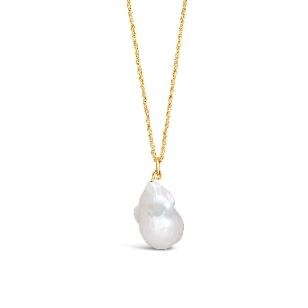 Baroque Pearl Necklace for Men - Ivory & Gold Plated Elegant Jewelry Gift for Him | Perfect for Weddings, Anniversaries & Special Occasions