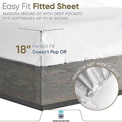 Premium 6-Piece Queen Sheet Set - 800 Thread Count Egyptian Cotton Sateen Weave for Ultra Soft & Silky Feel - Deep Pocket Fits Mattress Up to 18