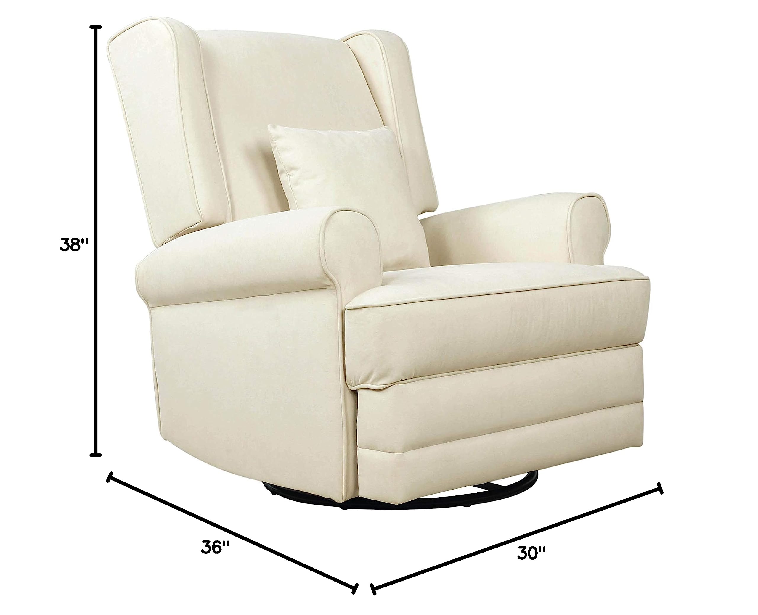 Melbourne Upholstered Swivel Glider Chair - Modern Nursery Recliner with Bonus Pillow | Greenguard Gold Certified | Easy to Clean & Tool-Free Assembly | Perfect for Nursery, Bedroom & Breastfeeding
