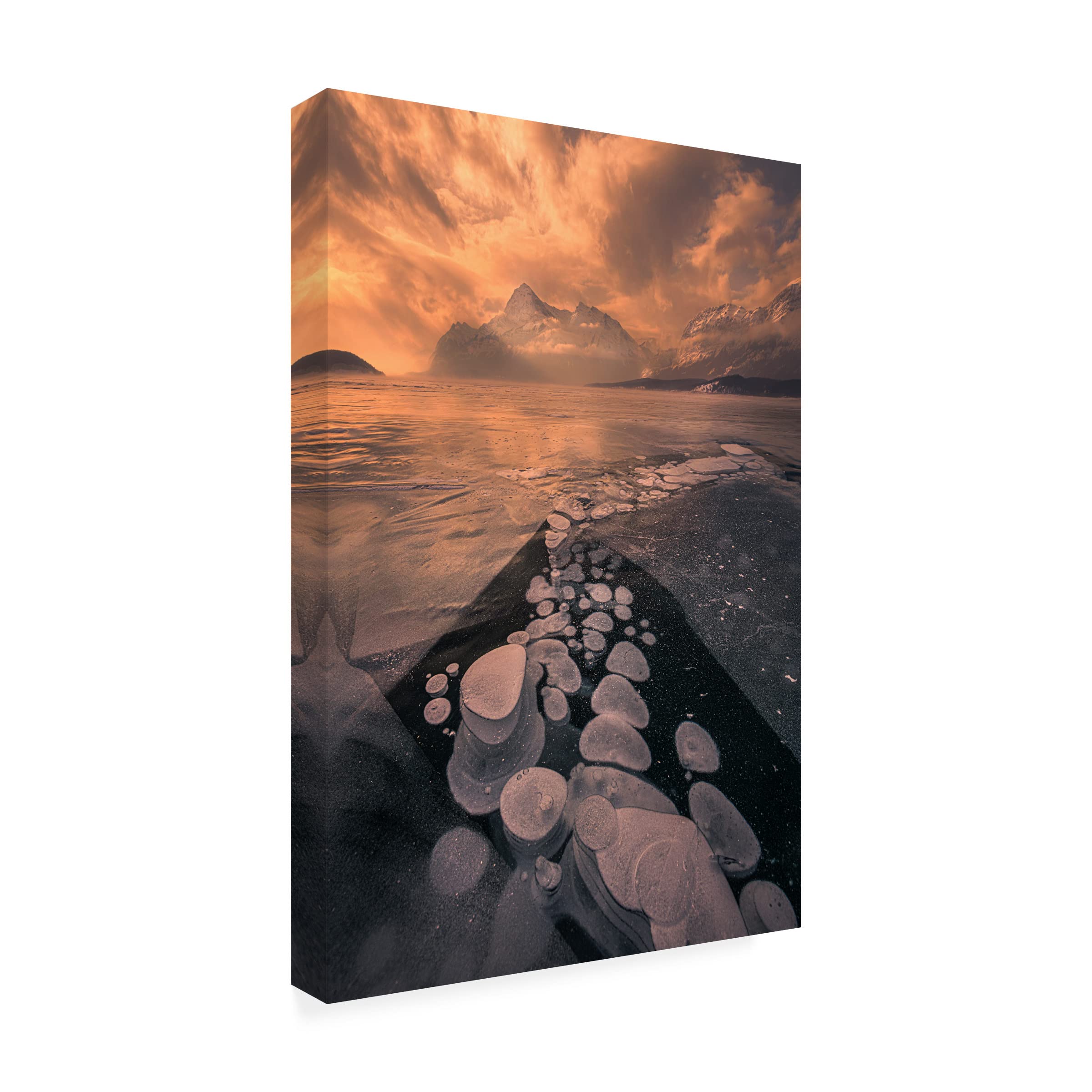 Trademark Fine Art 'Ice Meets Fire' Canvas Wall Art by James S Chia - Modern Home Decor for Living Room, Bedroom & Office
