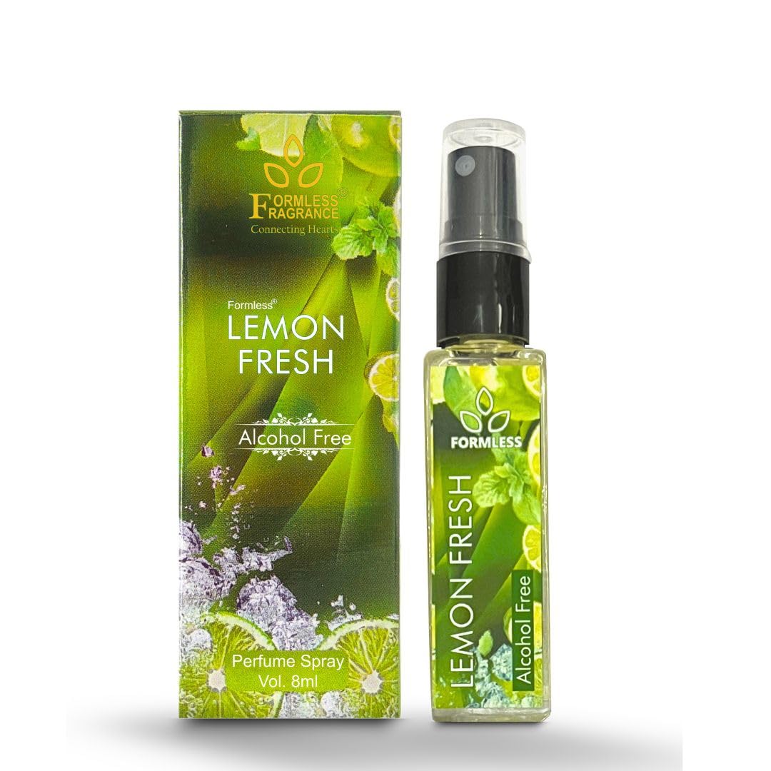 Refreshing Lemon Scent Alcohol-Free Body Spray Perfume 8ml - Perfect for Daily Use, Gym, Travel & On-the-Go Freshness