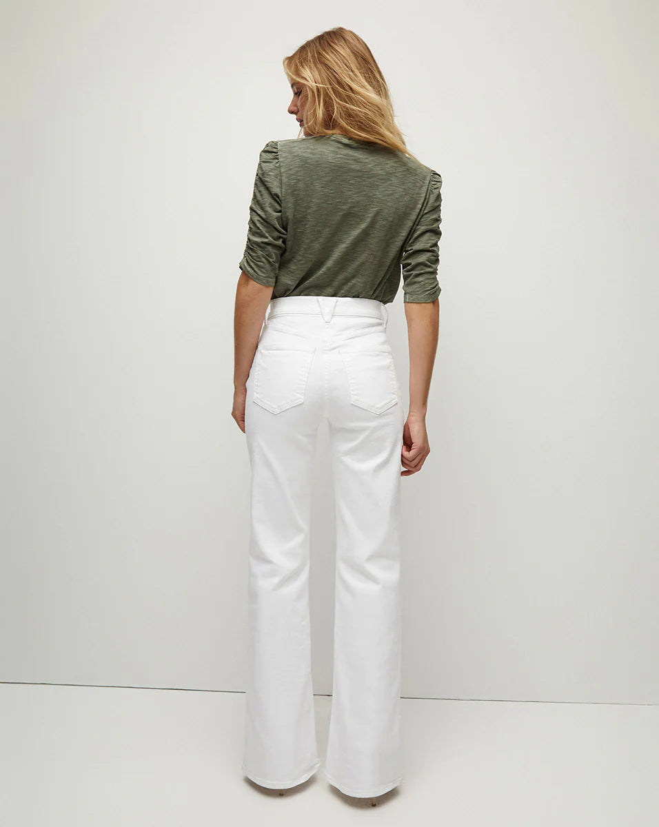 Crosbie Wide Leg Pants for Women - High Waisted Flowy Trousers in White | Comfortable & Stylish for Office, Casual Wear & Travel