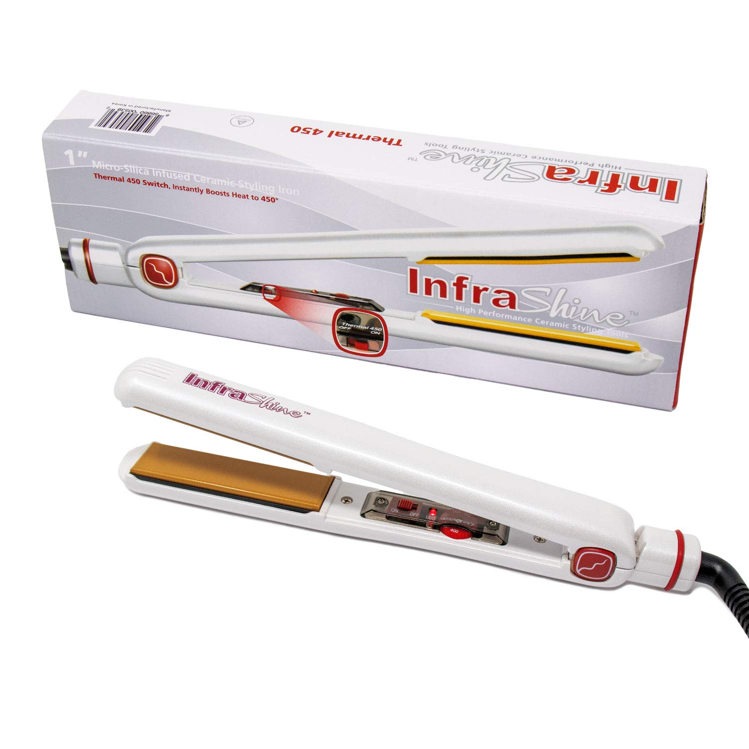 Redline Professional 1 Inch Flat Iron Hair Straightener - Ceramic Plates for Smooth & Shiny Hair - Perfect for Home Use, Salon Styling & Travel