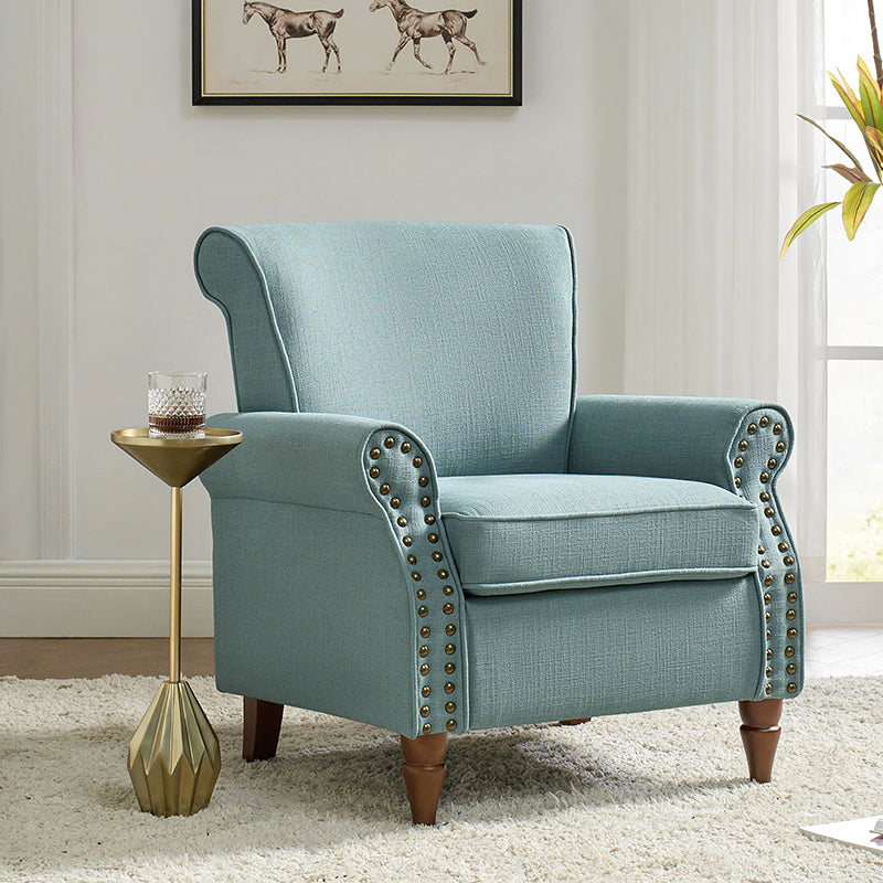 Hypanis Upholstered Armchair with Solid Wood Legs - Modern Living Room Accent Chair for Home, Office & Reading Nook - Comfortable Lounge Chair for Relaxing & Decor