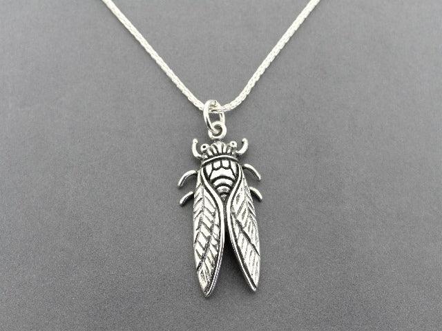 Sterling Silver Beetle Pendant Necklace with 60cm Chain - Elegant Jewelry for Women, Perfect for Gifts, Parties, and Everyday Wear