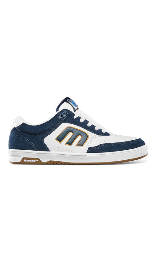 Etnies Aurelien Michelin Men's Skate Shoes - White/Navy/Gold - Durable & Comfortable for Skateboarding & Streetwear Fashion