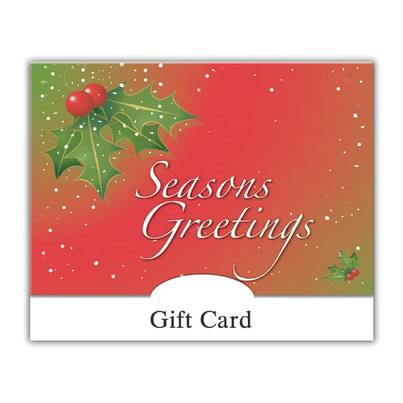 100 Pack Christmas Holly Gift Card Holders - Elegant Greeting Card Sleeves for Holiday Gifts, Party Favors & Office Celebrations