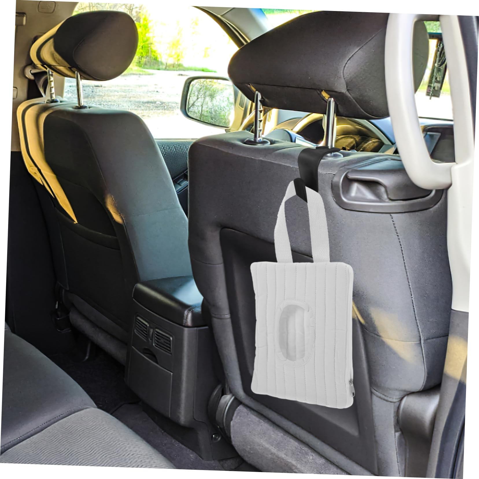SECFOU Car Tissue Dispenser Box - Backseat Napkin Holder for Automotive, Easy Access Tissue Box Organizer for Cars, SUVs, and Trucks