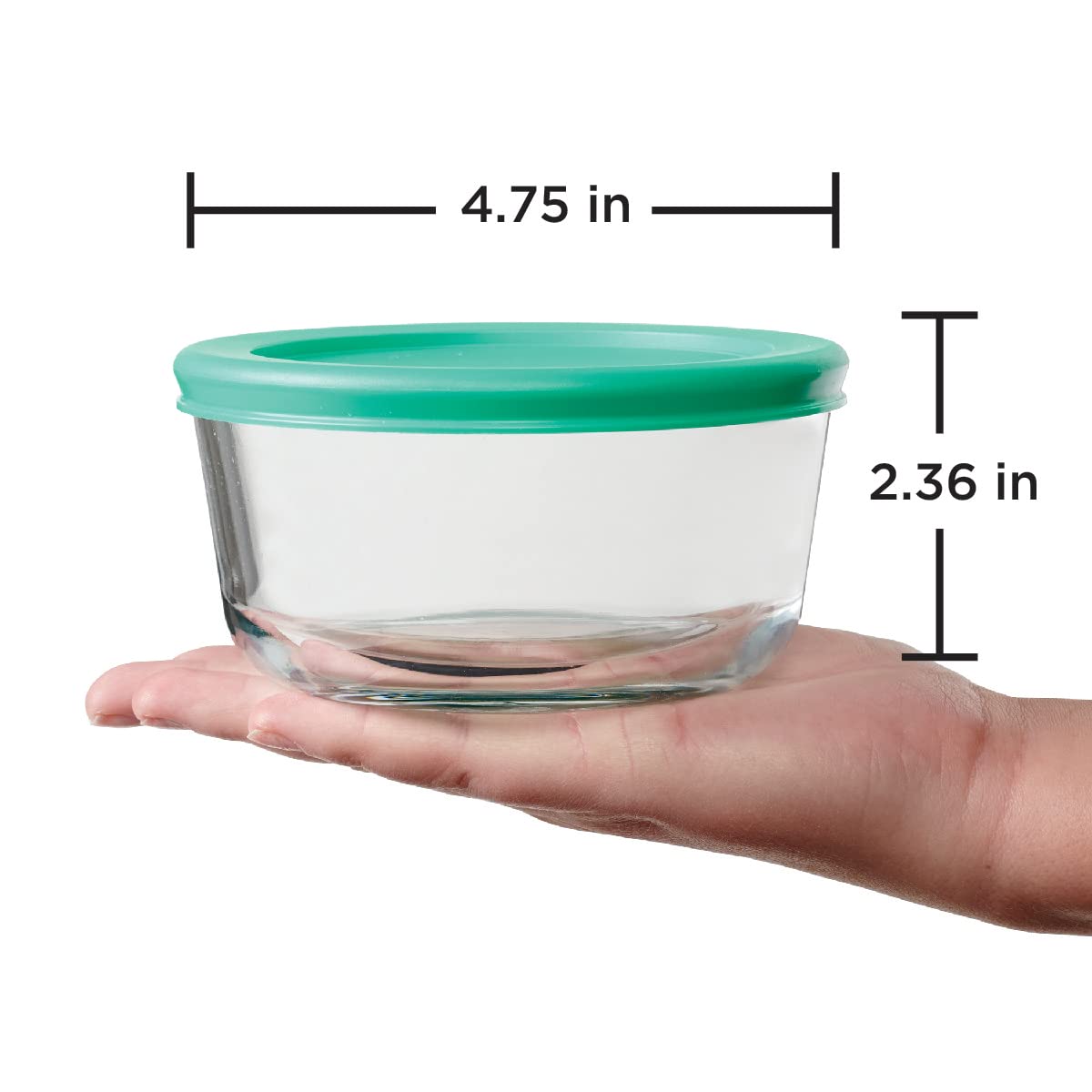 Anchor Hocking 2 Cup Glass Food Storage Containers with Airtight Lids - Set of 4 BPA-Free Kitchen Organizers for Meal Prep, Leftovers & Pantry Storage | Perfect for Refrigerator, Freezer & Microwave Safe Use