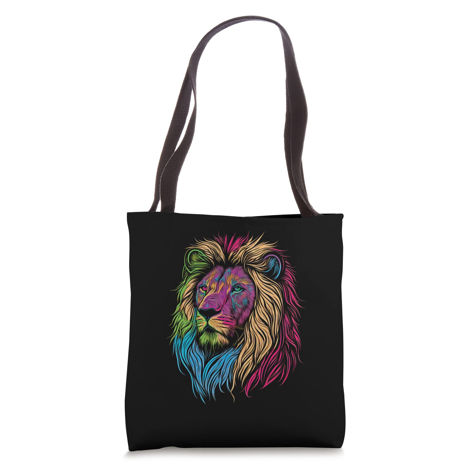 Vibrant Lion Print Tote Bag - Stylish & Durable Canvas Shopping Bag for Women, Beach, Grocery, Work & Travel