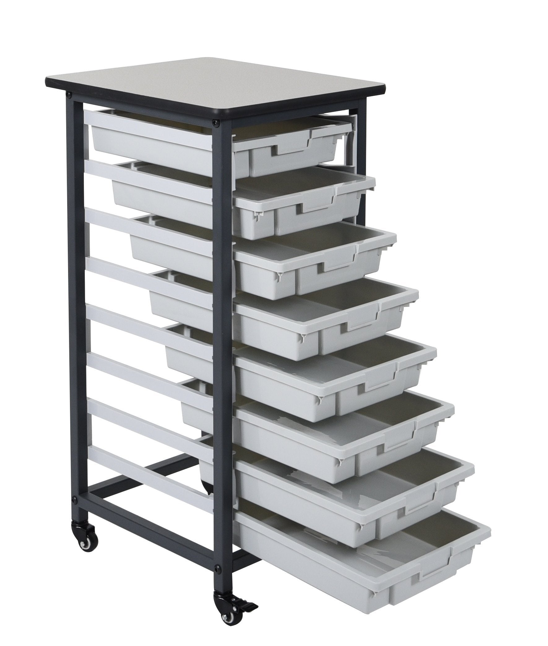 Luxor MBS SR 8S Mobile Bin System - Single Row Storage Solution for Warehouse Organization & Industrial Shelving