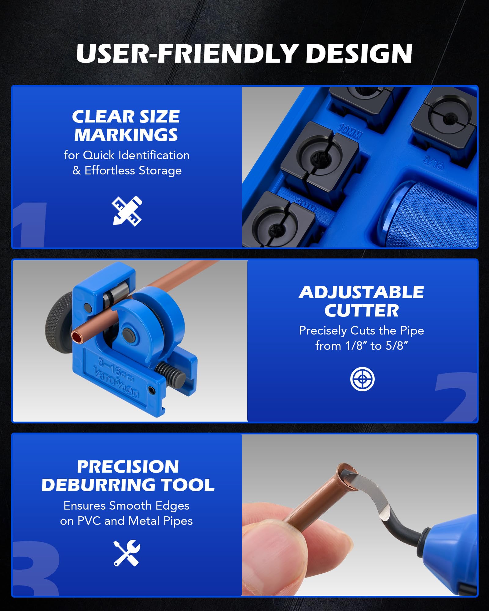 Orion Motor Tech Hydraulic Brake Flaring Tool Kit - 45° Single & Double Flaring Tool Set with Tubing Cutter & Deburring Tool for ISO Bubble Flare - Perfect for Automotive Repair, DIY Brake Line Maintenance and Professional Mechanic Use