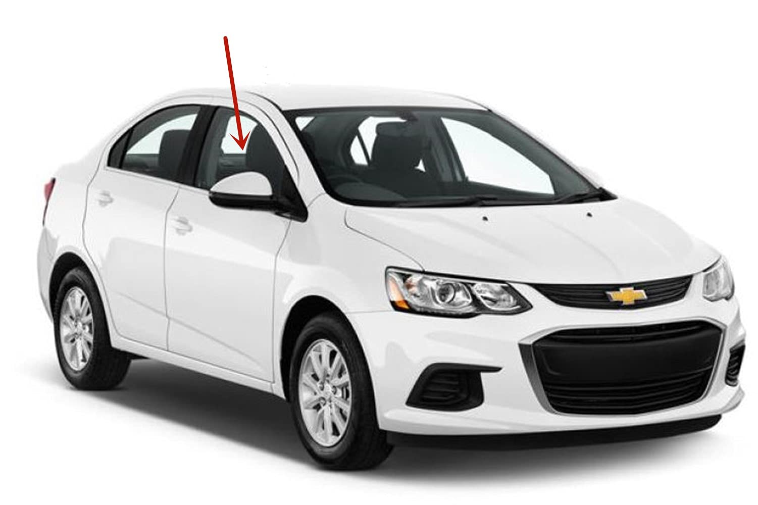Chevrolet Sonic 2012-2020 Passenger Side Front Door Window Glass Replacement - Right Side Auto Part for Sedan & Hatchback Models | Perfect for DIY Repair or Professional Installation
