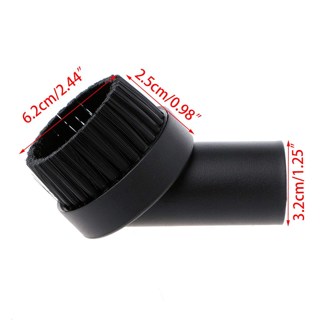 32mm Horse Hair Round Dusting Brush - Premium Vacuum Cleaner Attachment for Hard Floors, Furniture & Tight Spaces - Ideal for Home Cleaning & Dusting
