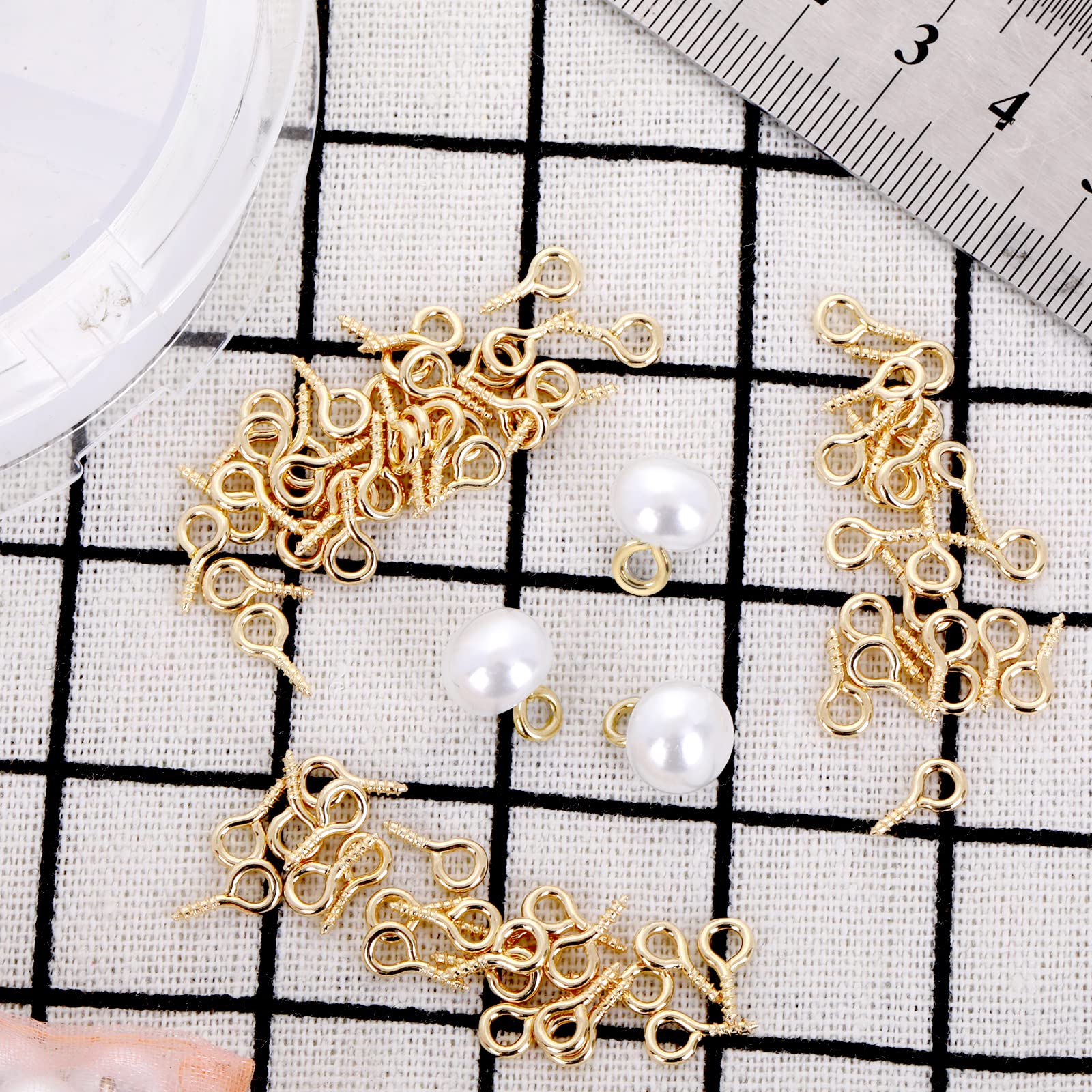 300PCS Gold Tone Jewelry Making Mini Eye Pins & Hooks - DIY Earring, Necklace, Bracelet Clasps & Screws for Beading, Crafting & Jewelry Repair
