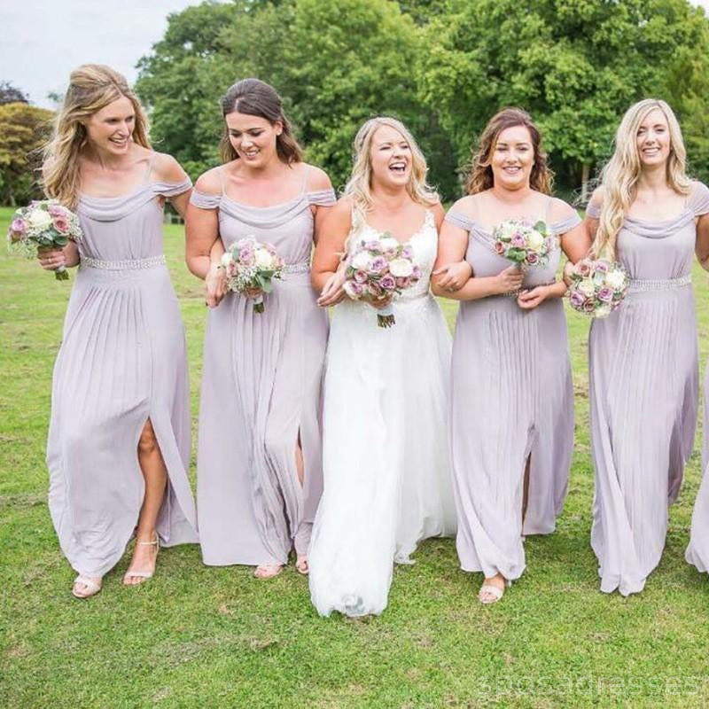 Lilac Chiffon Off-Shoulder Bridesmaid Dress - Custom Made & Affordable (WG215) | Perfect for Weddings, Prom & Formal Events