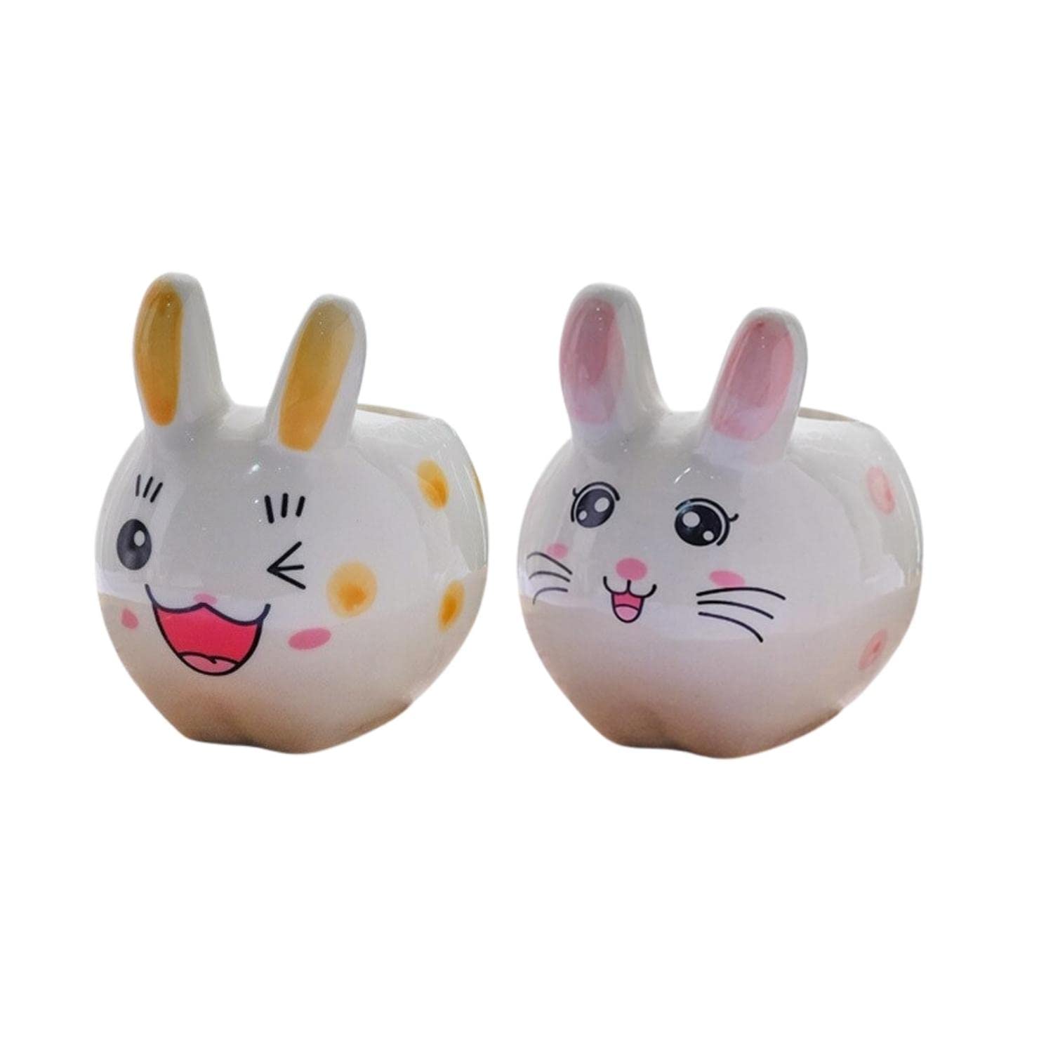 Owl Planter Pots for Indoor Plants - Set of 2 Mini Ceramic Succulent Pots, Hand-Painted Animal Flower Planters for Home & Office Decor | Perfect for Bonsai, Succulents & Small Plants | Ideal Gift for Plant Lovers, Desk Decor & Zen Garden Accessories
