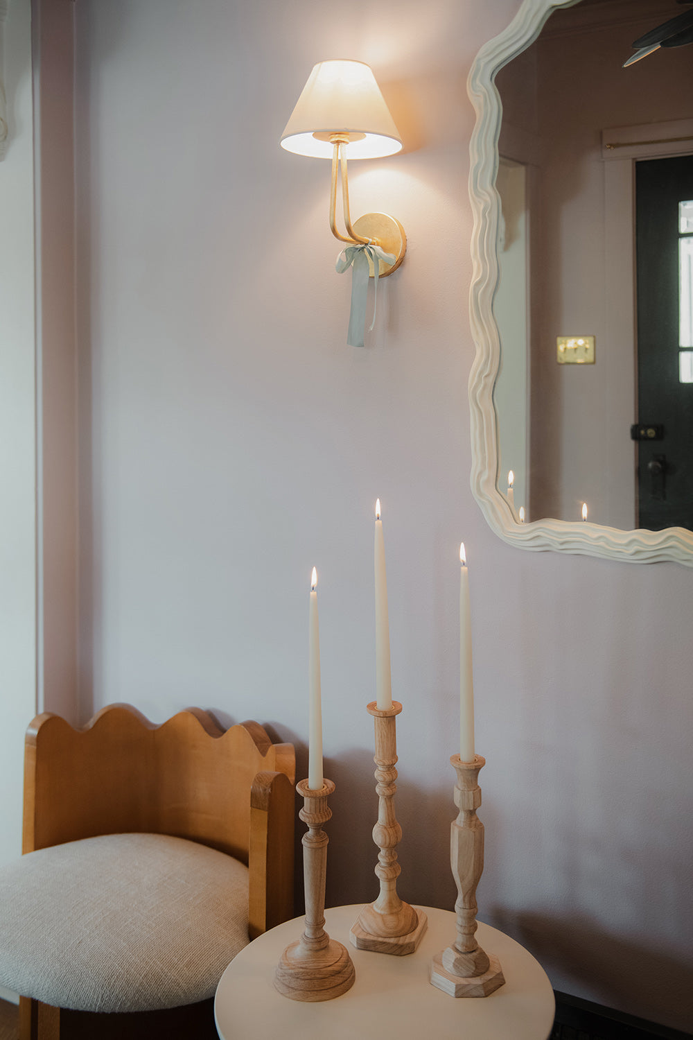 Aglow Wooden Candlesticks - Handcrafted Natural Wood Candle Holders for Wedding, Home Decor & Romantic Dinner Ambiance