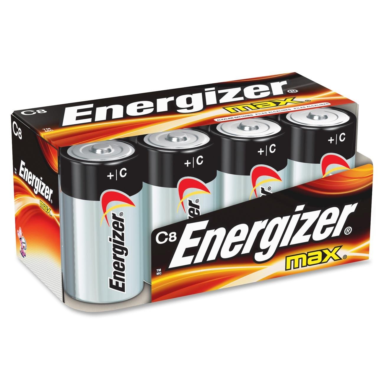 Energizer C Alkaline Batteries - 8 Count Pack - Long-Lasting Power for Toys, Flashlights, and Remote Controls