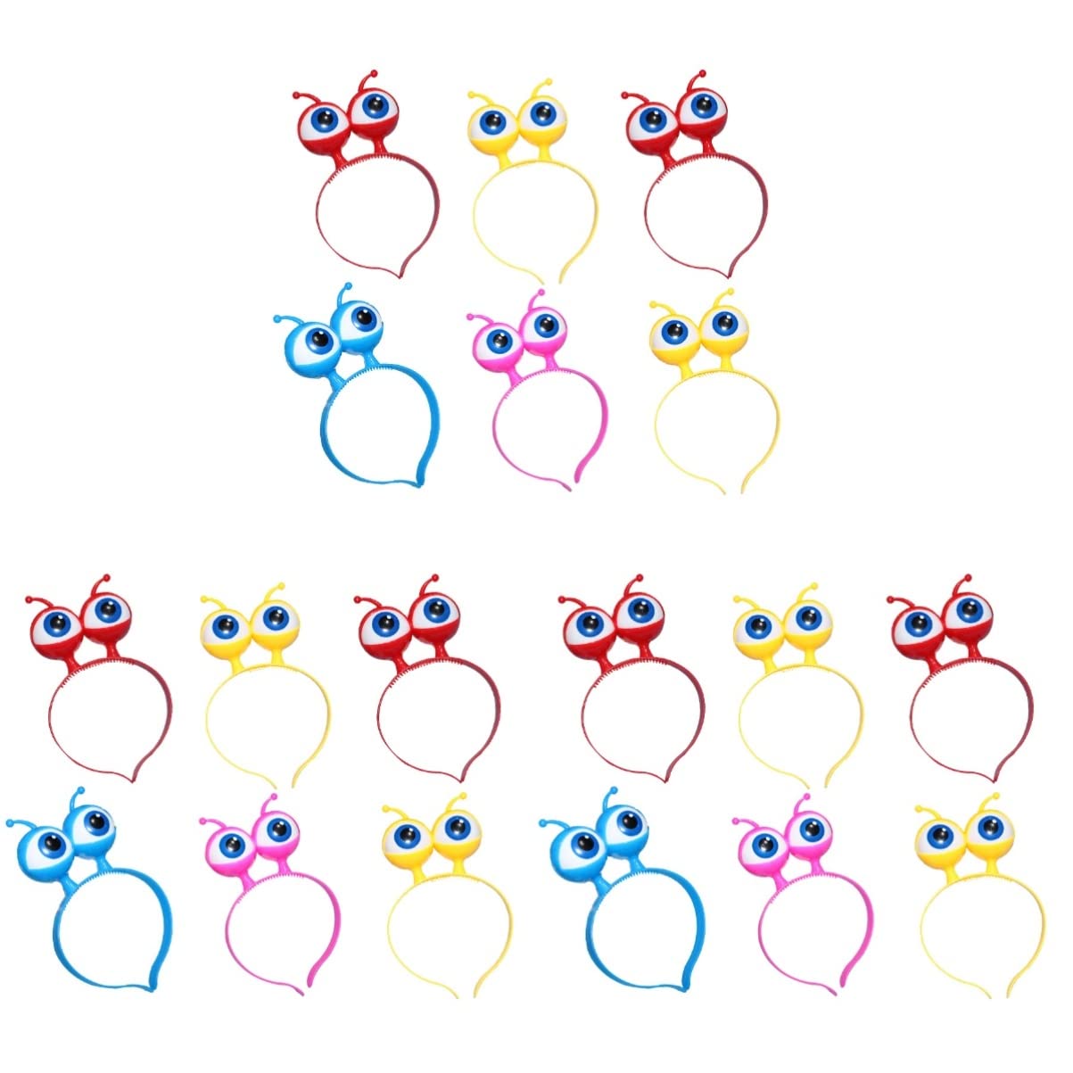 BESTOYARD 12 Pack Glow in The Dark Alien Eye Headbands - Halloween Party Favors, Cosplay Accessories & Rave Gear for Kids & Adults - Fun Glowing Hair Boppers for Costume Parties & Festivals