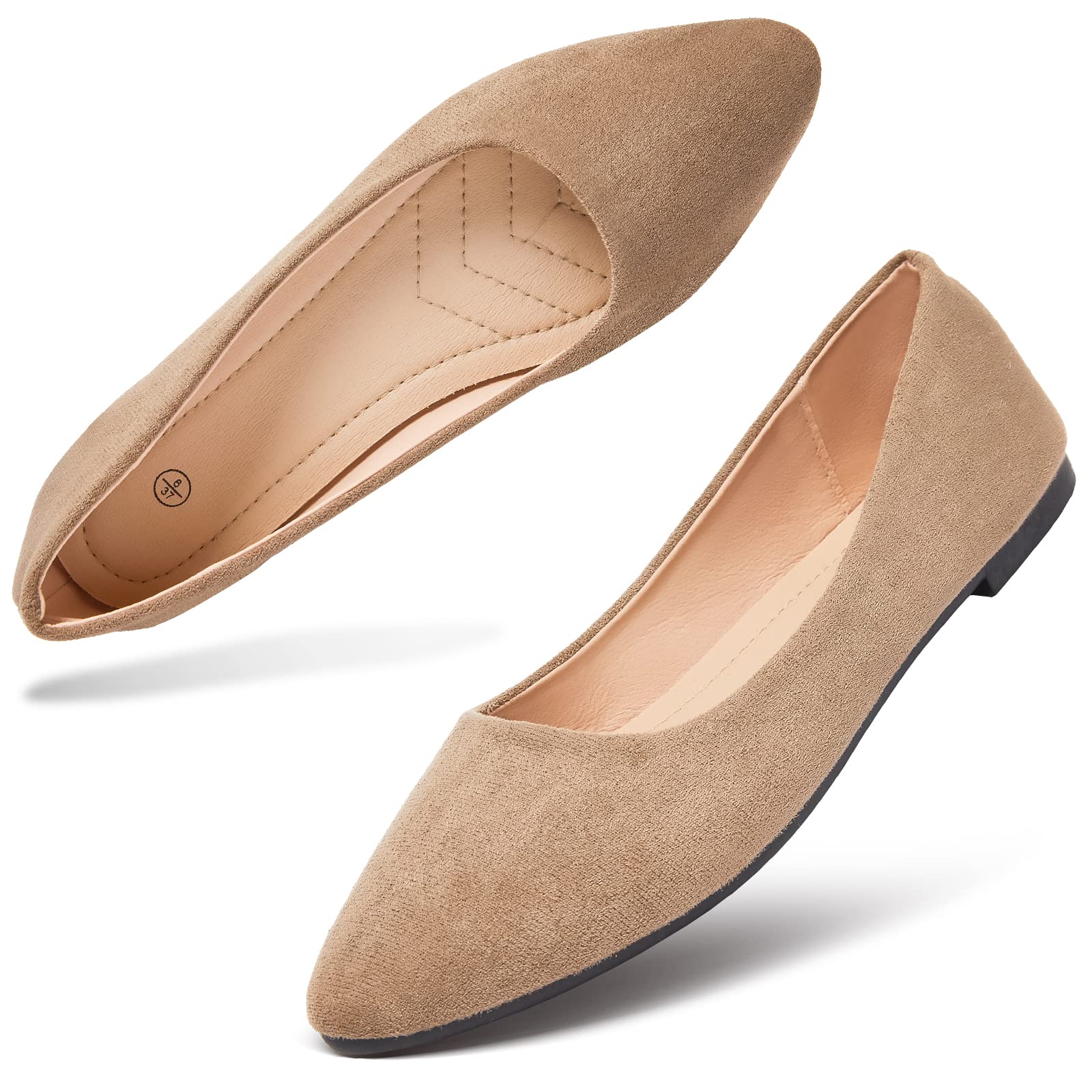 Hash Bubbie Women's Ballet Black Flats - Comfortable Slip-On Dress Shoes for Casual Wear | Perfect for Office, Walking & Daily Outfits
