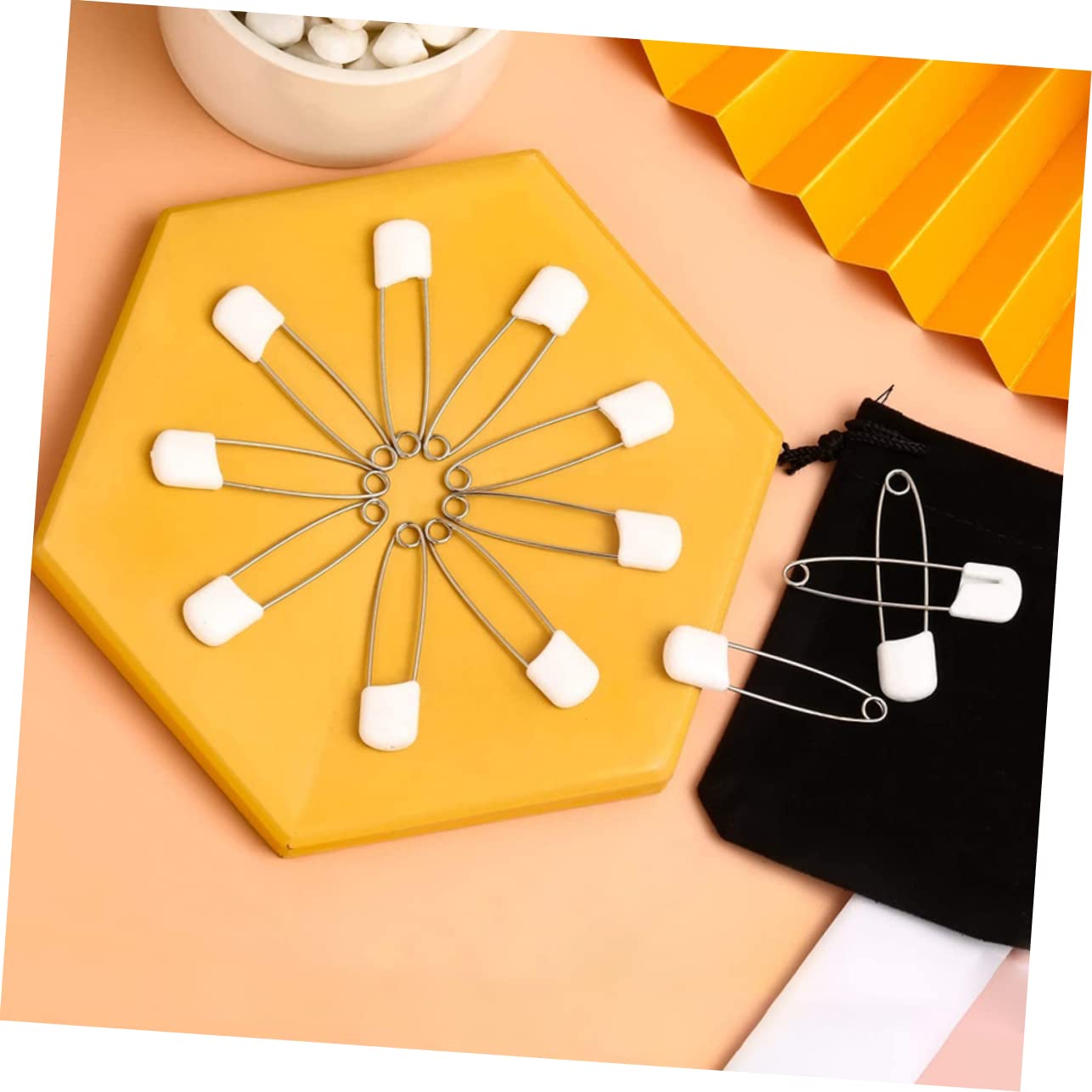 300 Pcs Safety Pins - Childproofing Supplies for Cabinets, Drawers & Doors - White Plastic Safety Pins for Baby Proofing, Organizing & DIY Projects - Perfect for Home, Nursery & Daycare Use