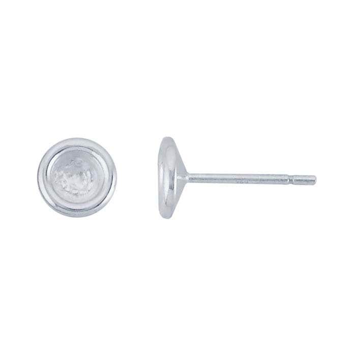 Sterling Silver 4mm to 8mm Round Cabochon Post Earrings - Blank Stud Earring Settings for Gemstones - Perfect for DIY Jewelry Making, Gifts & Everyday Wear