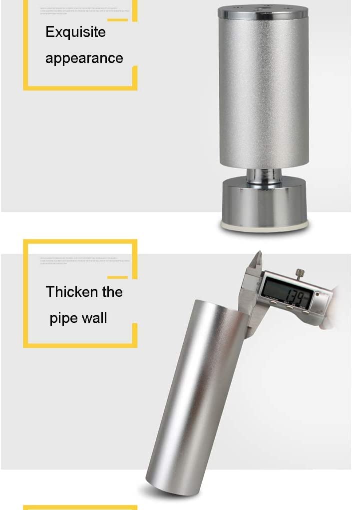 Adjustable Metal Table Legs - 4pcs Aluminum Alloy Round Furniture Feet for Sofa, Couch, Desk, Bed & Cabinets - 8cm Height Replacement Risers - Perfect for Home Office & Living Room Furniture Upgrade