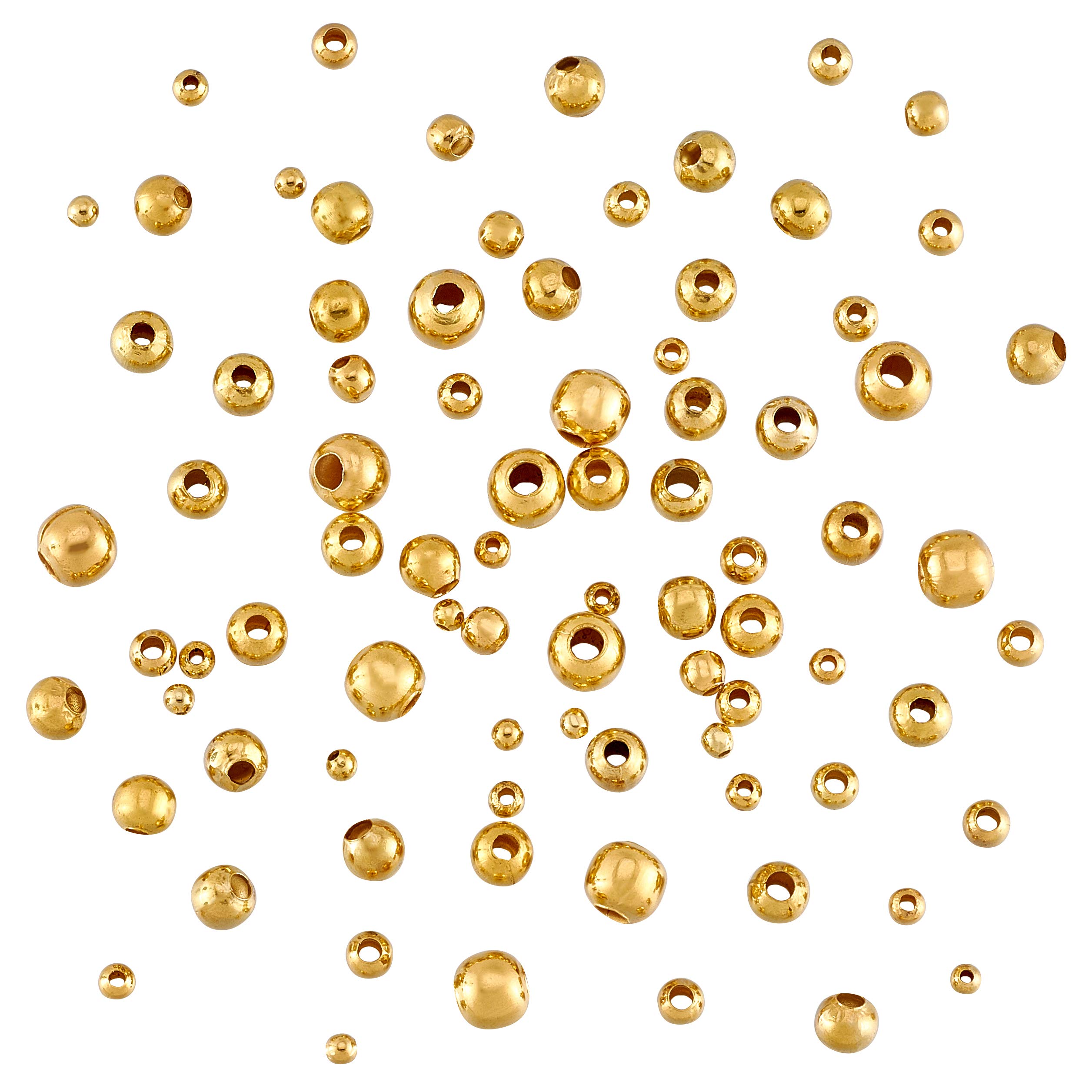 Cheriswelry 200g 2-5mm Golden Iron Round Bead Spacers - Mixed Size Smooth Metal Ball Beads for DIY Jewelry Making, Craft Findings - Perfect for Bracelets, Necklaces, Earrings & Handmade Jewelry Designs