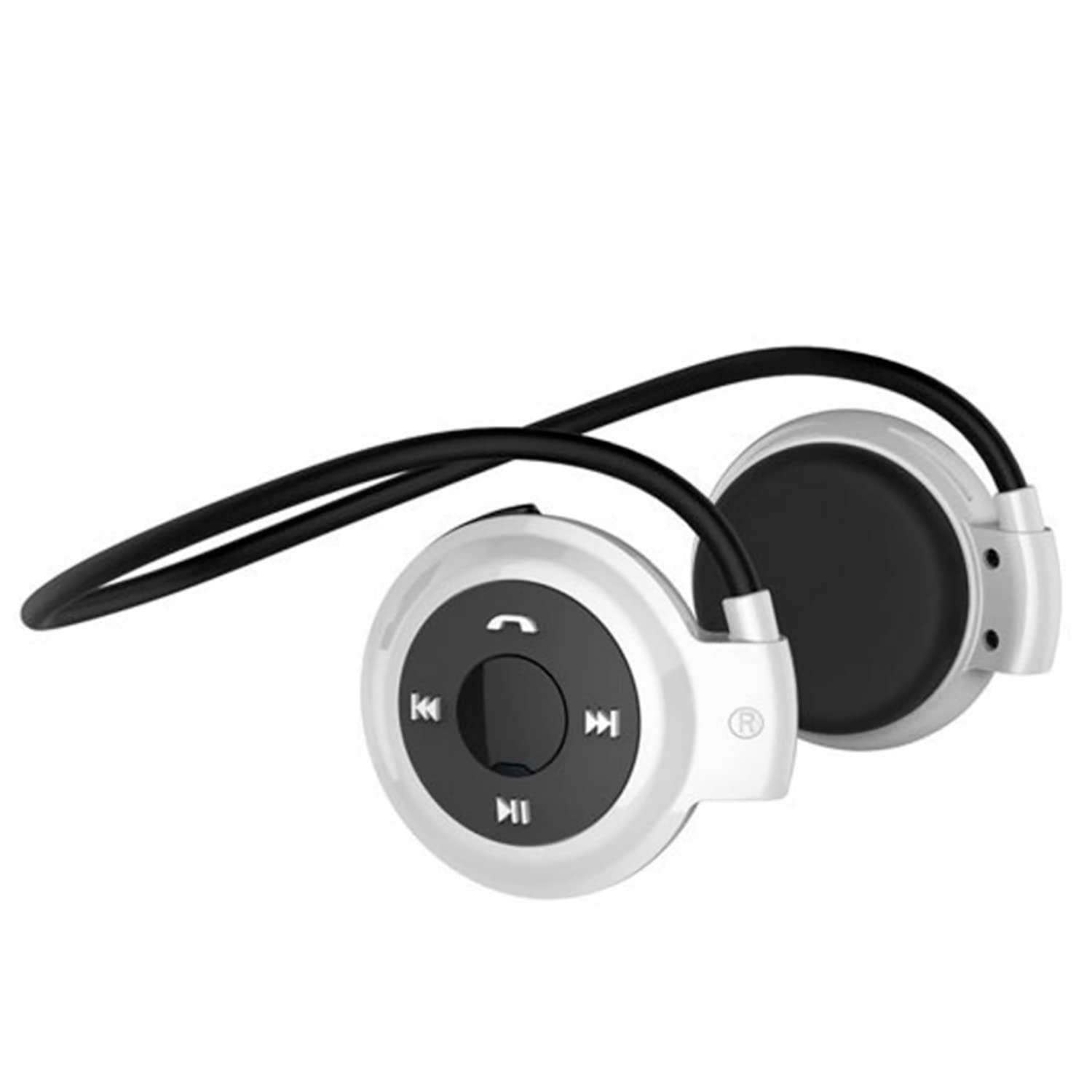 WONFAST MINI-503 Wireless Bluetooth Headphones with Stereo Sound, MP3 Player & TF Card Support - Compatible with Smartphones for Outdoor, Driving, Biking, Gym & Travel (White)