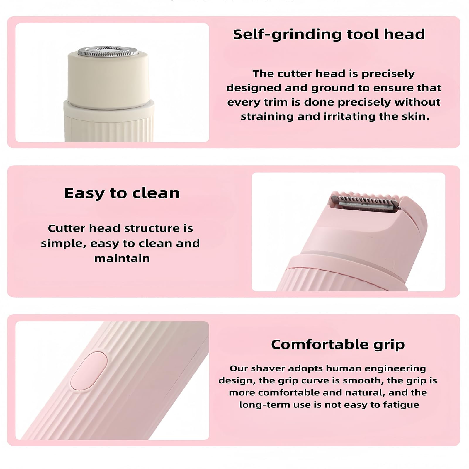 Allalonga 7-in-1 Electric Shaver for Women - 2-in-1 Wet & Dry Hair Trimmer for Legs, Face & Body - Portable Rechargeable Razor for Home & Travel Use - Pink (Ideal for Smooth Skin Care & Quick Grooming On-The-Go)