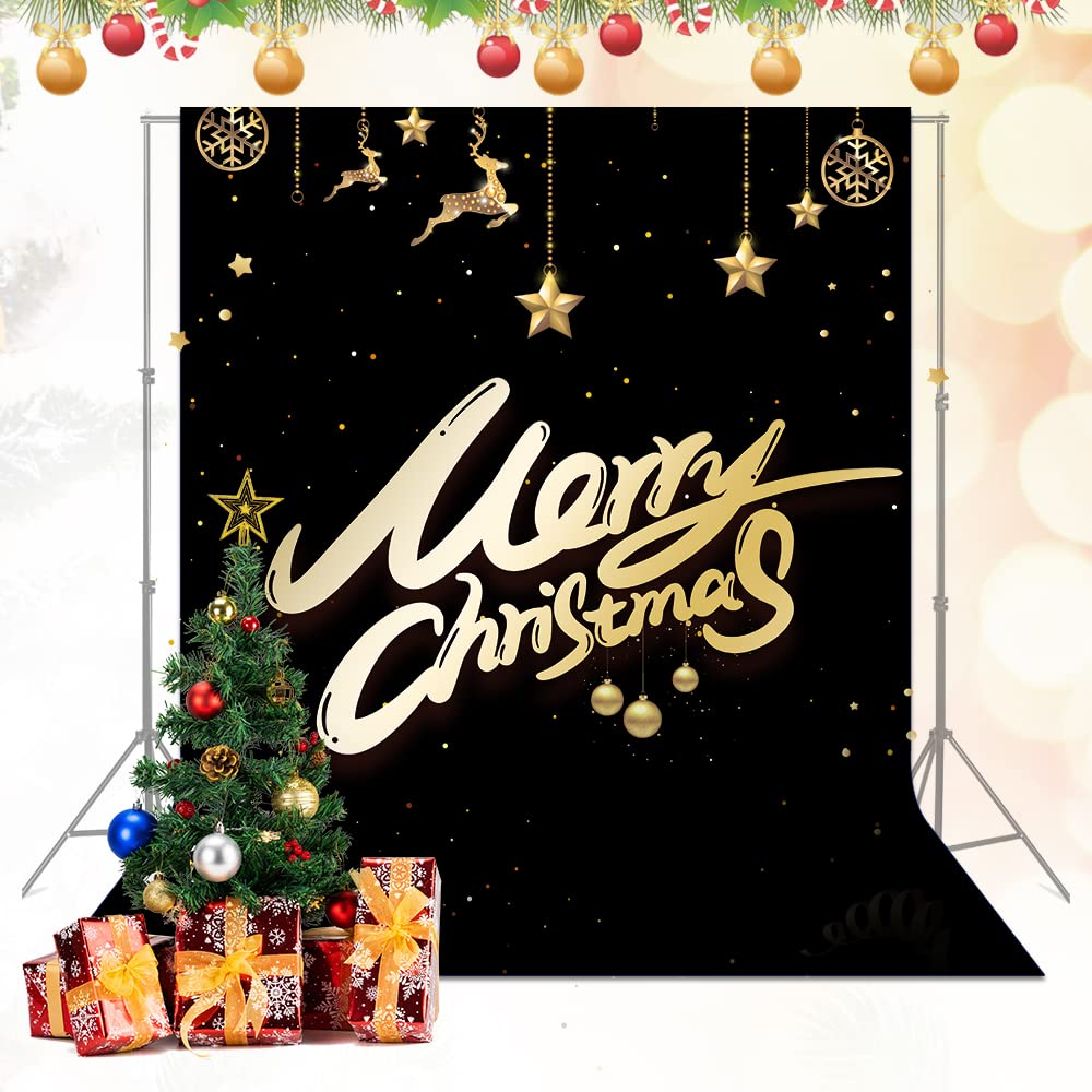 10x10 ft Black Photo Backdrop - Wrinkle-Resistant Polyester Fabric Chromakey Green Screen Background with 4 Backdrop Clips - Perfect for Photography, Video Shooting, YouTube Studio & Live Streaming