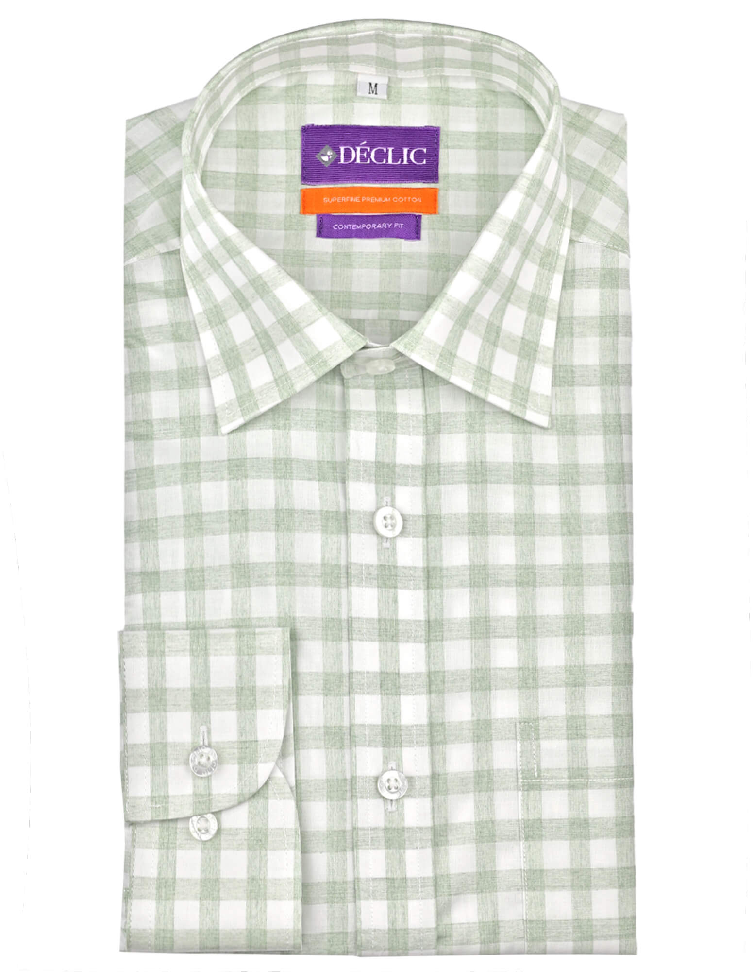 DÉCLIC Kindling Check Shirt for Men - Green Plaid Flannel Shirt - Casual Outdoor Wear for Camping, Hiking & Fall Fashion