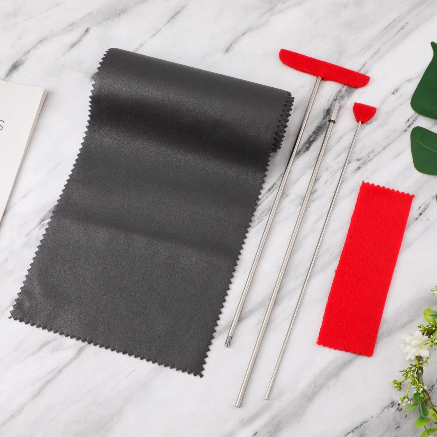 5-Piece Grand Piano Soundboard Cleaning Kit - Includes Large & Small Brush Heads, Extension Rod, Soft Fiber Polish Cloth & Dust Cover (Black) - Professional Piano Maintenance Tools for Home & Studio Use