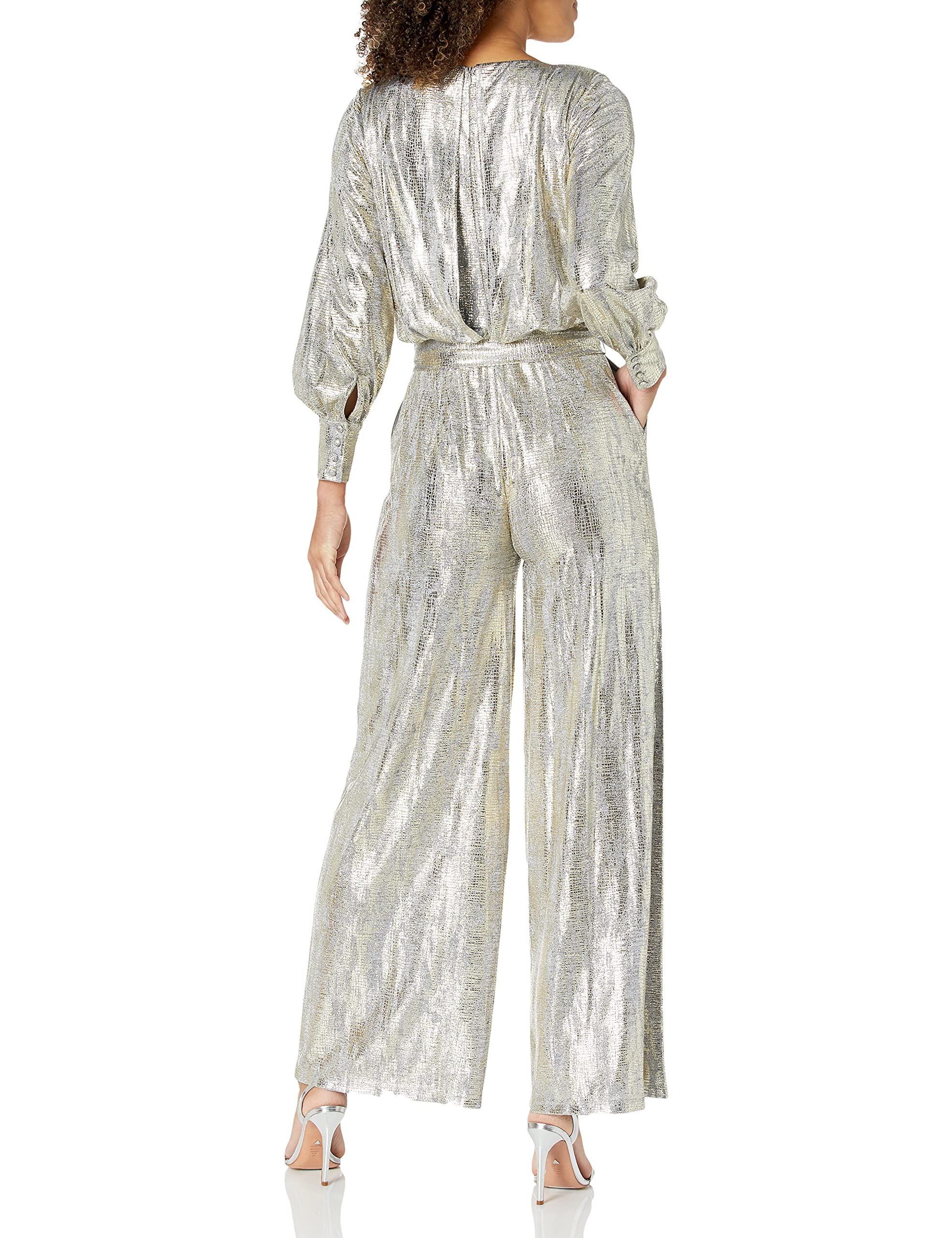 Vince Camuto Women's Metallic Knit Jumpsuit - Stylish One-Piece Romper for Party, Night Out & Special Occasions