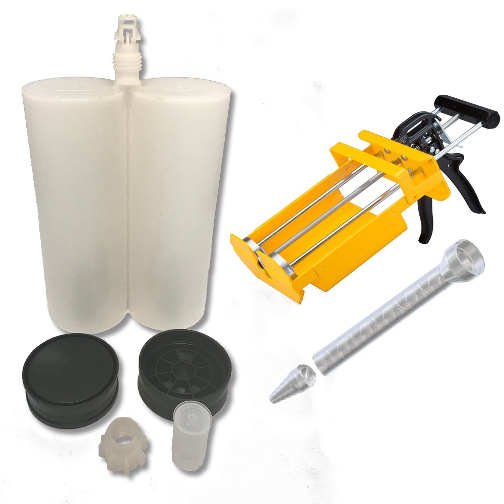 Atlas Pro 1500ml (50.7oz) Empty Dual-Barrel 1:1 Ratio Cartridge Kit - 10 Pack with Dispenser & Nozzles for DIY Epoxy Resin, Adhesives, and Sealants - Perfect for Crafting, Woodworking, and Home Repairs