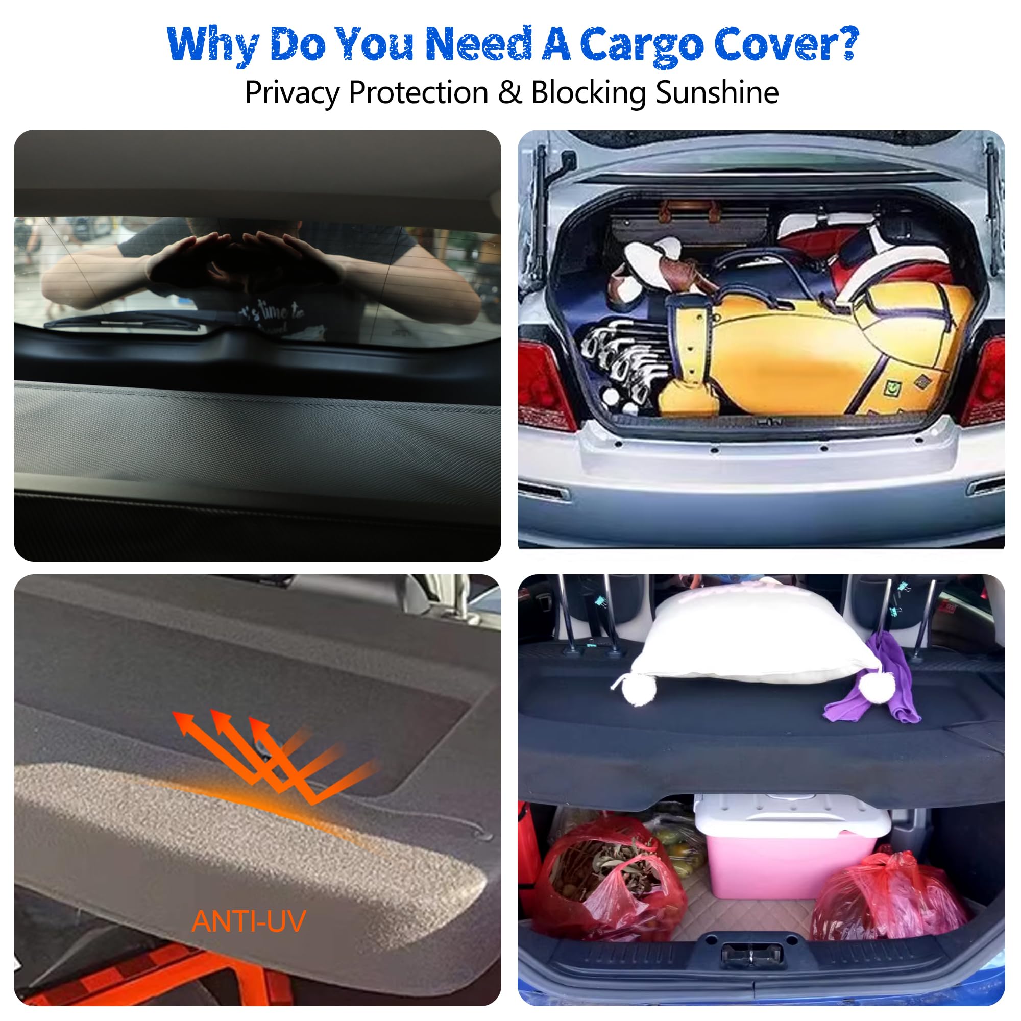 Mazda CX-30 Cargo Cover (2020-2024) - Waterproof Trunk Liner, Luggage Protector & Security Shield for Rear Storage - Perfect for Road Trips, Camping Gear & Grocery Hauling