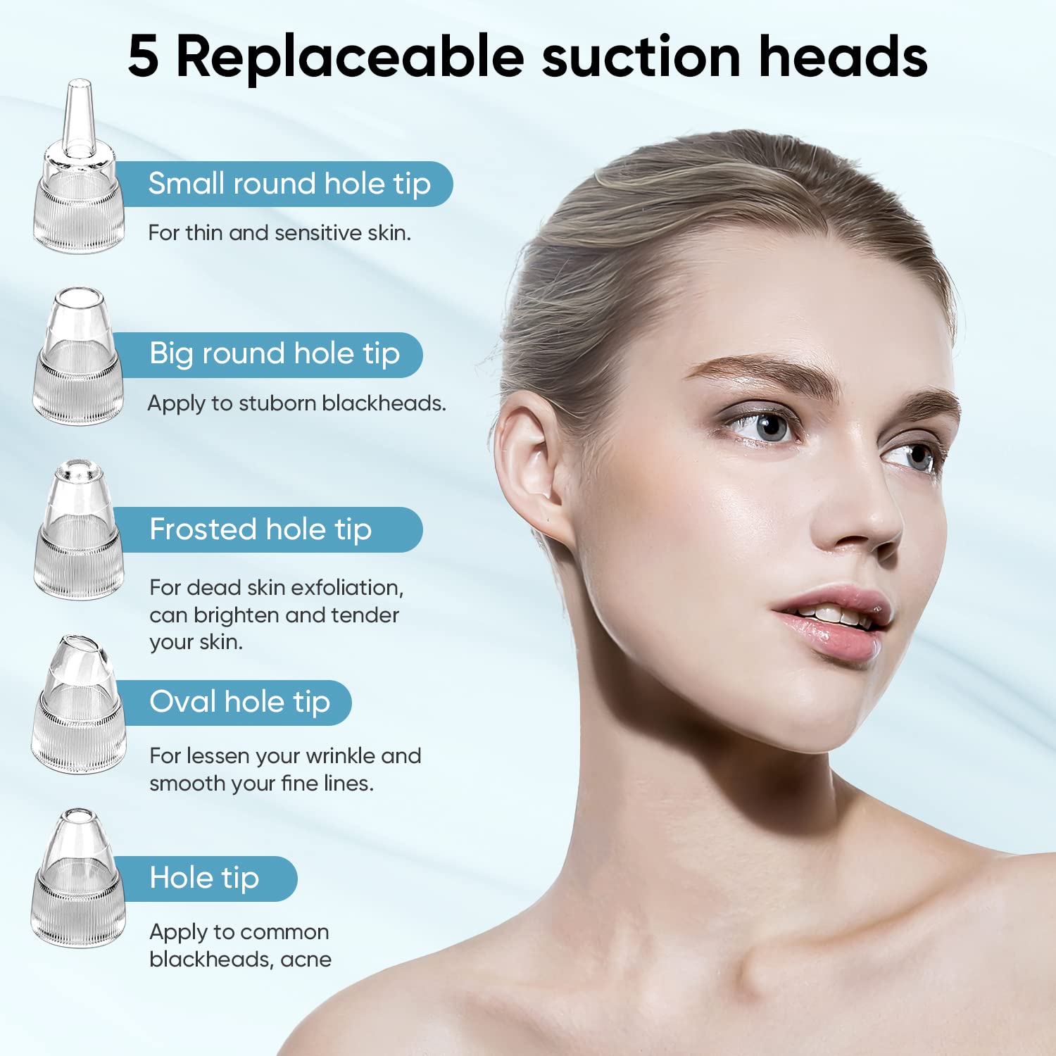 Blackhead Remover Vacuum - Pore Cleaner Tool for Face & Nose | Acne Treatment & Skin Care | Perfect for Daily Facial Cleansing & Spa Days
