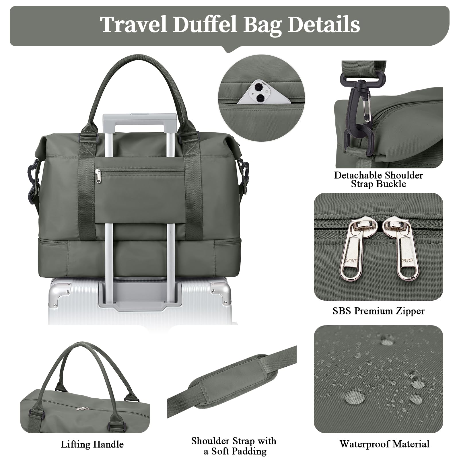 Best Weekender Bags for Women - Spacious Travel Duffel with Shoe Compartment & Free Toiletry Bag - Perfect for Overnight Trips, Gym, and Weekend Getaways