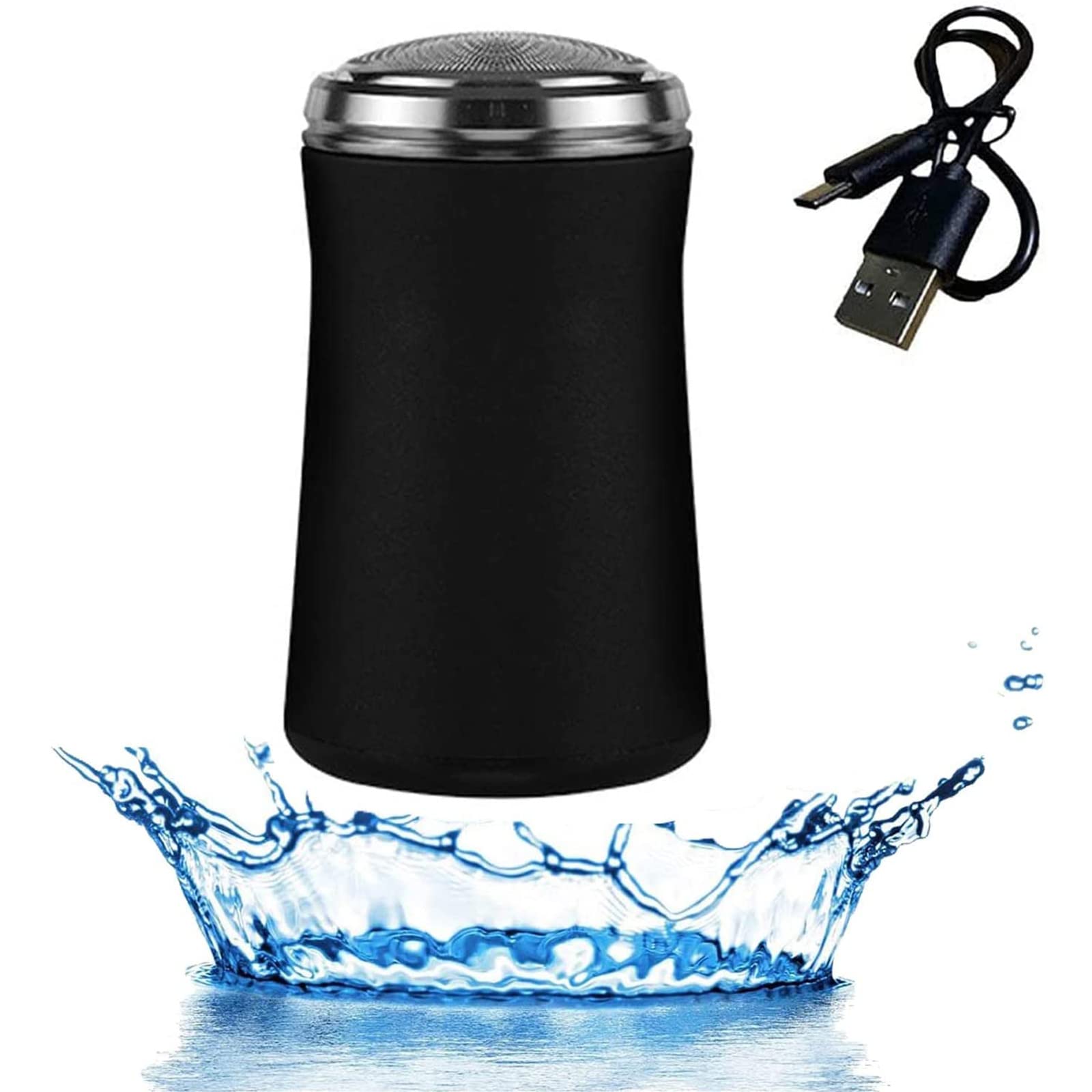 Portable Electric Razor for Men - USB Rechargeable, Waterproof & Silent Travel Shaver - Compact Pocket Size for Smooth Shaving - Perfect Gift for Business Travel, Gym & Daily Use (Black)