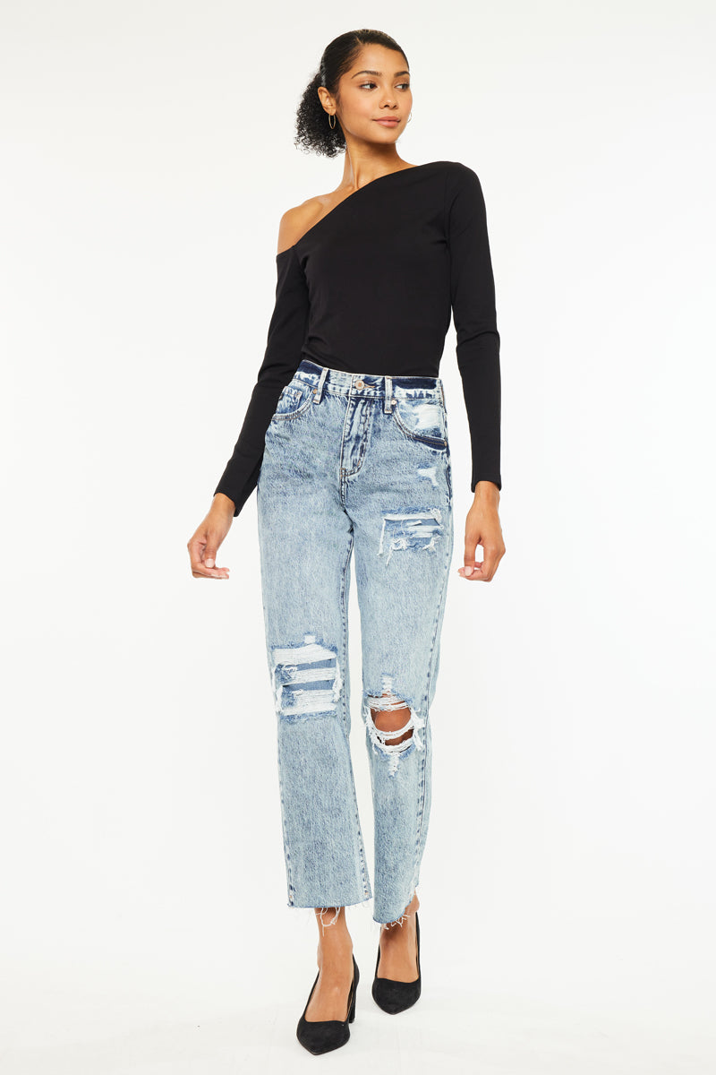 Chesney High Rise Straight Leg Jeans for Women - Stretchy Denim Pants, Comfortable & Flattering Fit - Perfect for Casual Wear, Office & Date Night