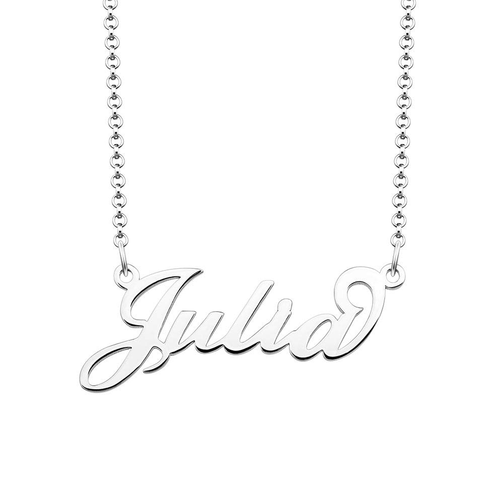 Personalized Name Necklace for Women - Custom Engraved Sterling Silver Pendant Jewelry Gift for Her | Birthday, Anniversary, Valentine's Day Present | Elegant Everyday Wear & Special Occasions