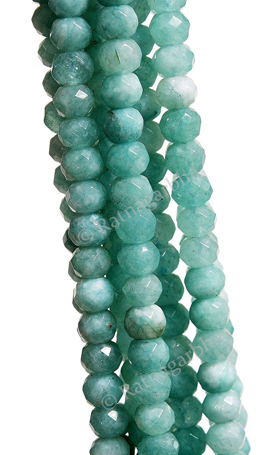 Aquamarine Quartz Faceted Rondelle Loose Gemstone Beads - 14 Inch Strand, Natural Aqua Blue Color for Jewelry Making - DIY Bracelets, Necklaces & Craft Projects - Wholesale Bulk Price